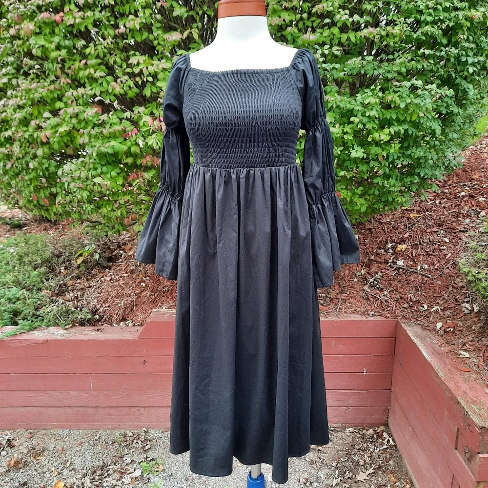 Eloquii Smock Top Off the Shoulder Dress Puff Sleeves Costume Peasant Plus 14 - Picture 6 of 13